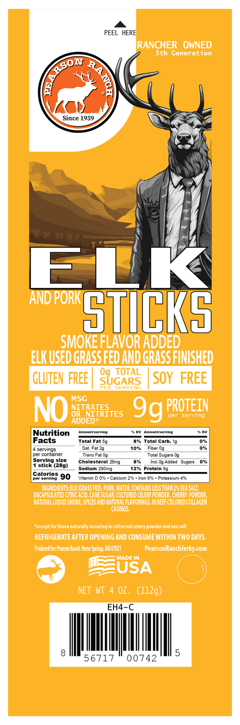 Wholesale Elk Snack Sticks 4oz - (order in EACH quantities)