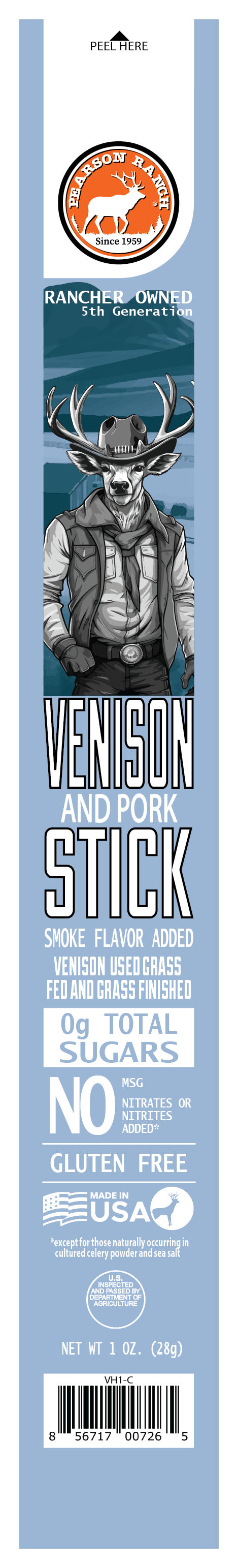 Wholesale Venison Snack Stick 1oz - (order in EACH quantities)