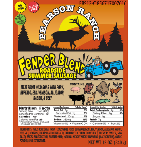 Fender Blend Summer Sausage Nutrition Facts