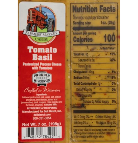 Tomato Basil Nutrition Facts