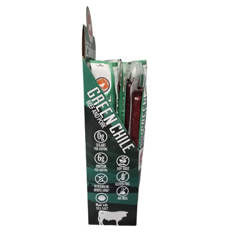 Wholesale Green Chile Beef & Pork Snack Stick - 24 count caddy