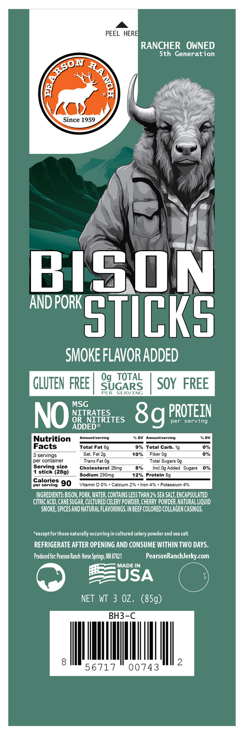 Wholesale Bison Snack Sticks 3oz - (order in EACH quantities)