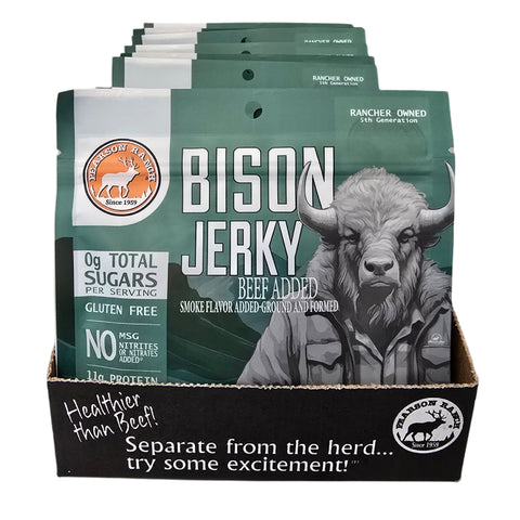 Wholesale Bison Jerky Display Tray - 12 each 2.1oz Resealable Bags