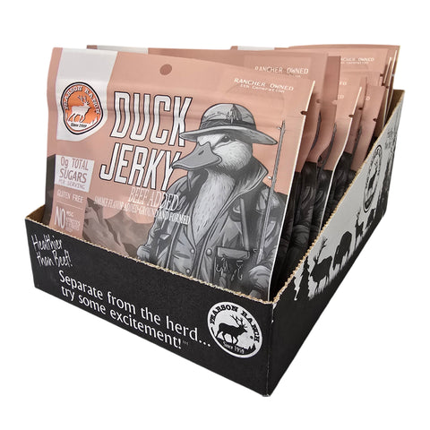 Wholesale Duck Jerky Display Tray - 12 each 2.1oz Resealable Bags