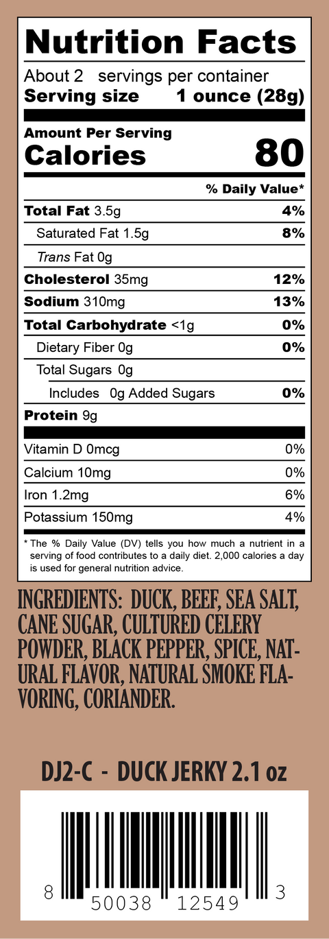 Duck Jerky - 2.1oz Resealable Bag