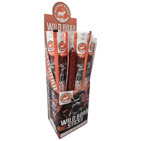 Wholesale Wild Boar Hickory Snack Stick - 24 count caddy