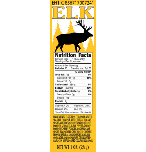 The City Slicker - Elk Variety Pack Snack Stick Nutrition Facts