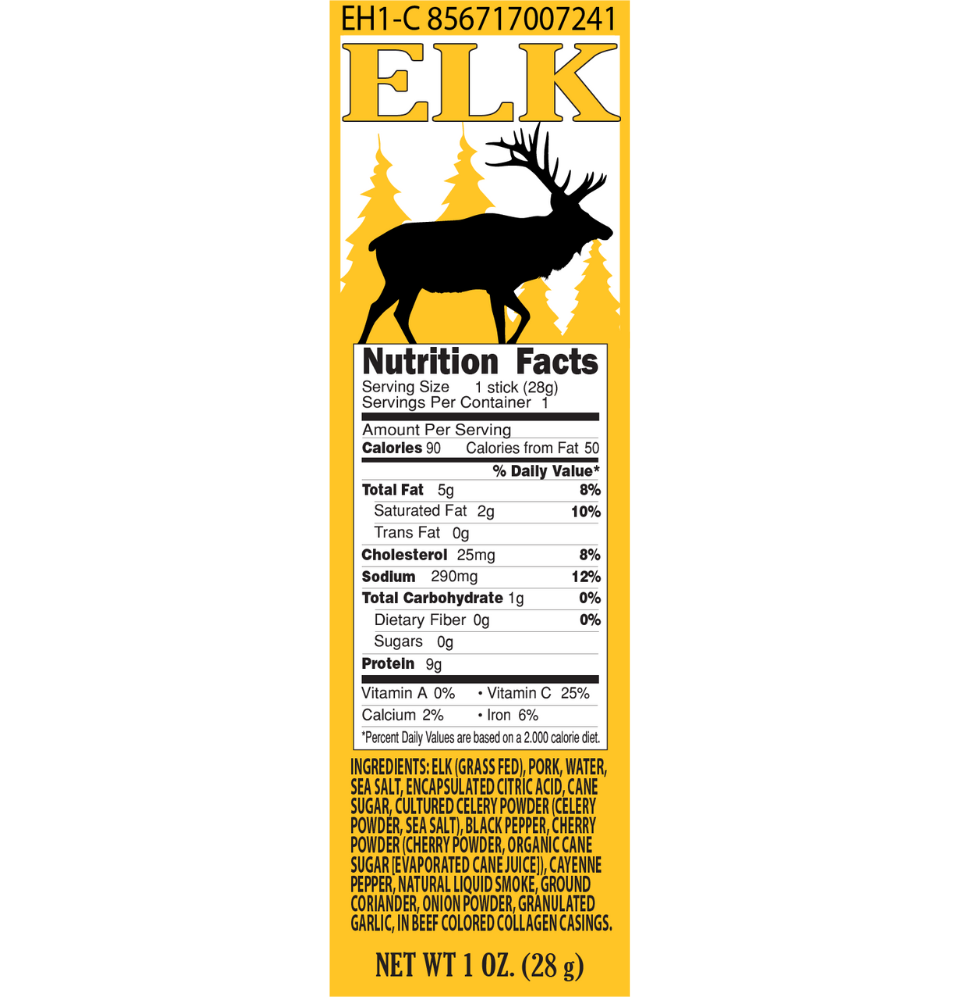 
                  
                    The City Slicker - Elk Variety Pack Snack Stick Nutrition Facts
                  
                