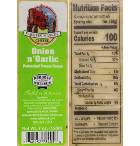 Onion & Garlic Nutrition Facts